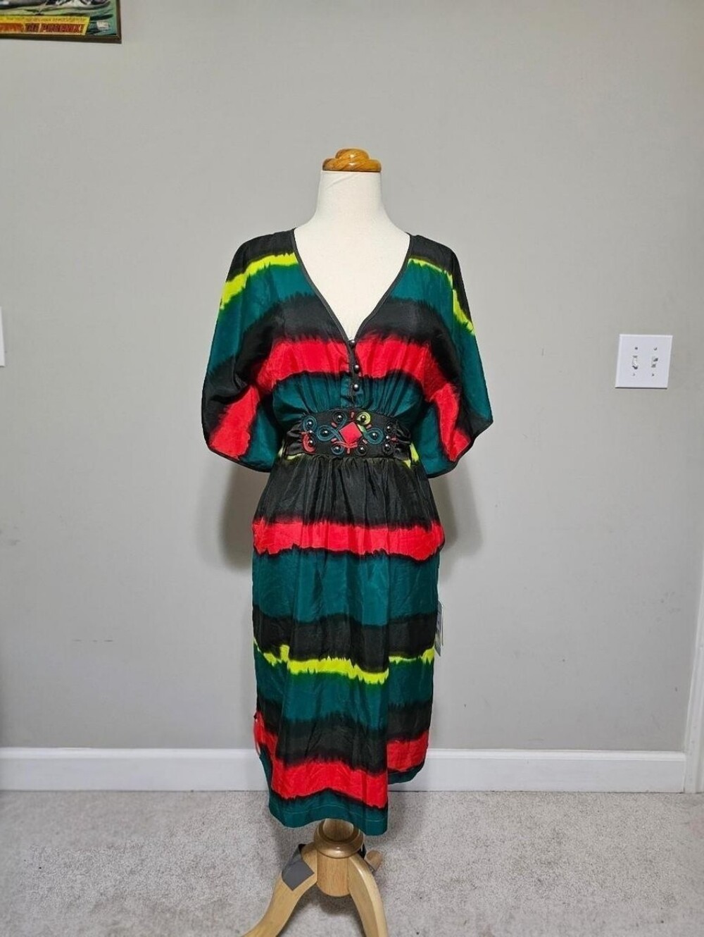 ECI New York Tie Dye Stripe Midi Dress Size 6 NWT